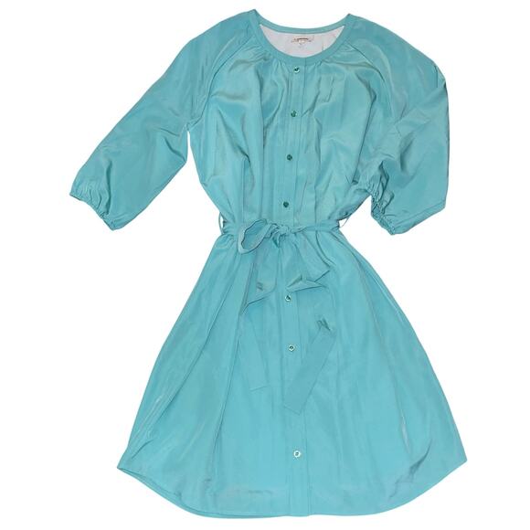J. Peterman Dress Teal Button Up - Picture 2 of 8